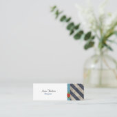 Stripes (parallelle lijnen) — grijs blauw mini visitekaartje (Staand voorkant)