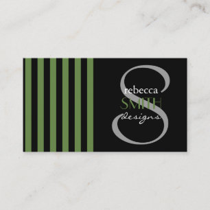 Stripes (parallelle lijnen) - zwart-groen visitekaartje