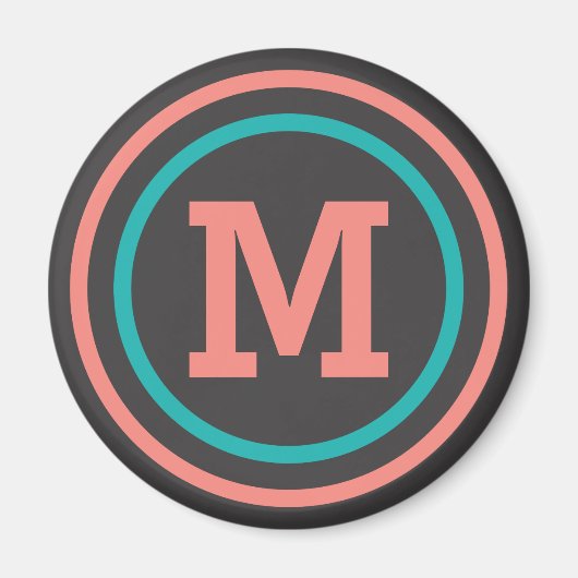 Stripes Patroon aangepaste monogram magneten (Voorkant)