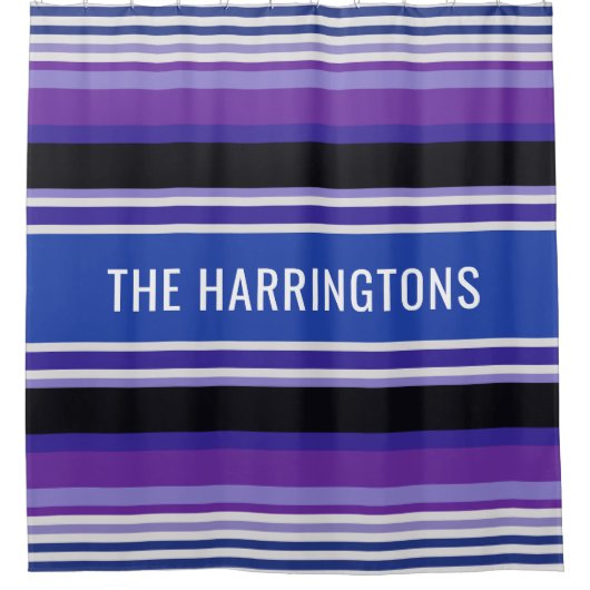 Stripes patroon aangepaste naam douchegordijn (Voorkant)