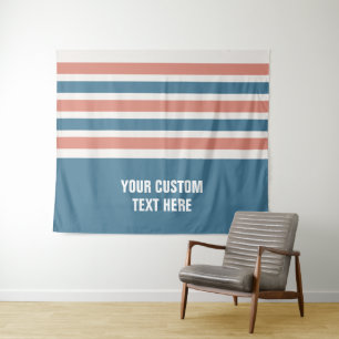 Stripes patroon aangepaste teksttapestries wandkleed