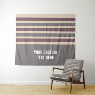 Stripes patroon aangepaste teksttapestries wandkleed
