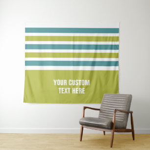 Stripes patroon aangepaste teksttapestries wandkleed