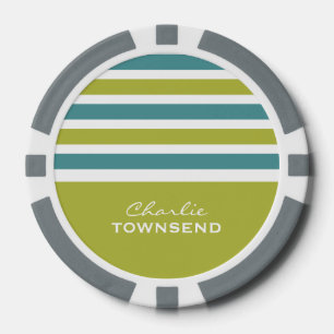Stripes Pattern aangepaste monogram pokerchips