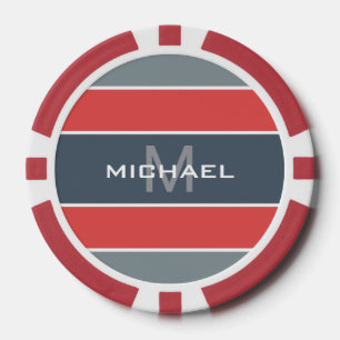Stripes Pattern aangepaste monogram pokerchips