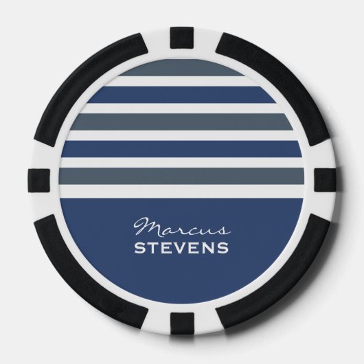 Stripes Pattern aangepaste monogram pokerchips (Voorkant)