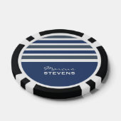 Stripes Pattern aangepaste monogram pokerchips (Enkel)