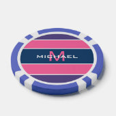 Stripes Pattern aangepaste monogram pokerchips (Enkel)