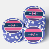 Stripes Pattern aangepaste monogram pokerchips (Opstapeling)