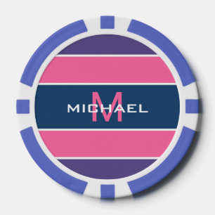 Stripes Pattern aangepaste monogram pokerchips