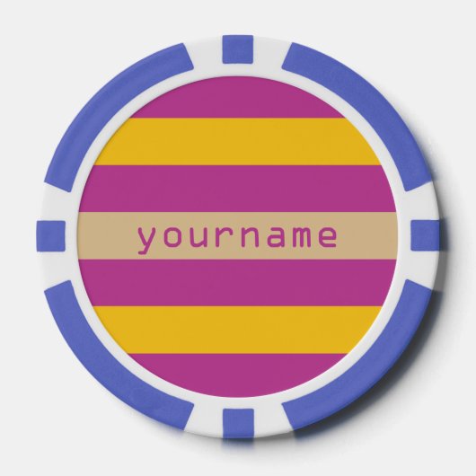 Stripes Pattern aangepaste monogram pokerchips (Voorkant)