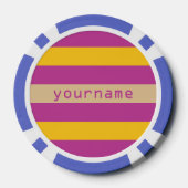 Stripes Pattern aangepaste monogram pokerchips (Achterkant)