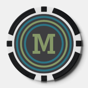 Stripes Pattern aangepaste monogram pokerchips