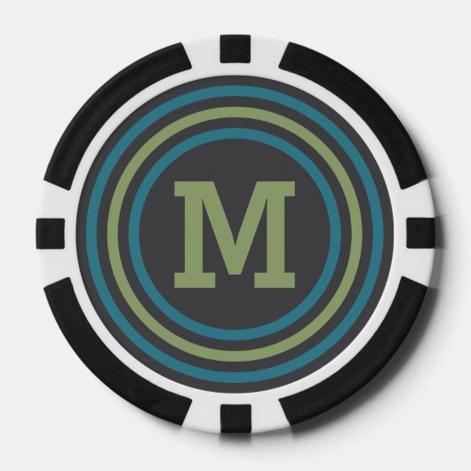 Stripes Pattern aangepaste monogram pokerchips (Voorkant)