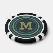 Stripes Pattern aangepaste monogram pokerchips (Enkel)
