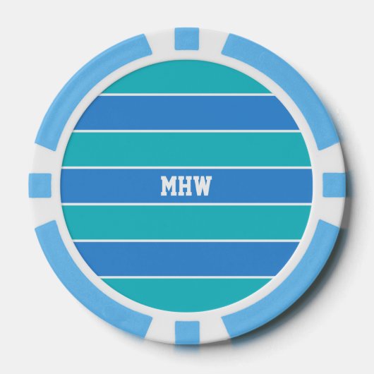 Stripes Pattern aangepaste monogram pokerchips (Voorkant)