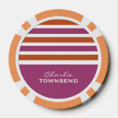 Stripes Pattern aangepaste monogram pokerchips (Achterkant)