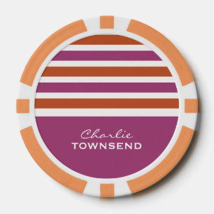 Stripes Pattern aangepaste monogram pokerchips