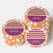 Stripes Pattern aangepaste monogram pokerchips (Opstapeling)