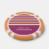 Stripes Pattern aangepaste monogram pokerchips (Enkel)