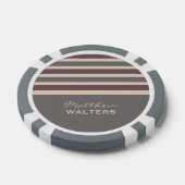 Stripes Pattern aangepaste monogram pokerchips (Enkel)