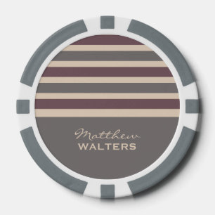 Stripes Pattern aangepaste monogram pokerchips