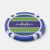 Stripes Pattern aangepaste monogram pokerchips (Enkel)