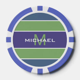 Stripes Pattern aangepaste monogram pokerchips