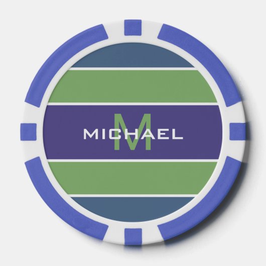 Stripes Pattern aangepaste monogram pokerchips (Voorkant)