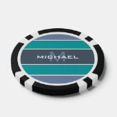 Stripes Pattern aangepaste monogram pokerchips (Enkel)
