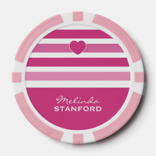 Stripes Pattern aangepaste monogram pokerchips