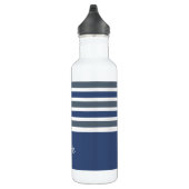 Stripes Pattern aangepaste monogram waterflessen Waterfles (Rechts)