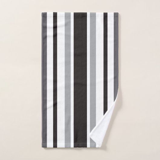 Stripes Pattern Grey White Black Bad Handdoek (Handdoek)