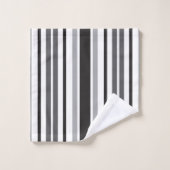 Stripes Pattern Grey White Black Bad Handdoek (Wasdoekje)