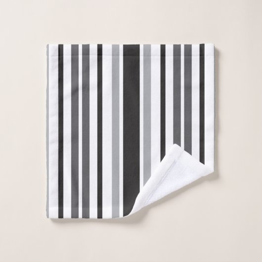 Stripes Pattern Grey White Black Bad Handdoek (Wasdoekje)