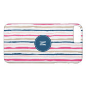 Stripes Pattern Monogram Case-Mate iPhone Case (Achterkant (Horizontaal))