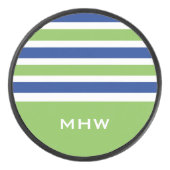 Stripes Pattern monogram hockey puck (Voorkant)