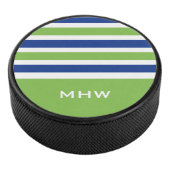 Stripes Pattern monogram hockey puck (3/4)