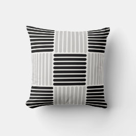 Stripes Pattern Pillow in Silver en Black kleuren Kussen