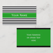 Stripes Pattern smalle zwart + uw rug. en tekst Visitekaartje (Voorkant / Achterkant)