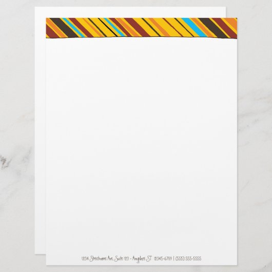 Stripes Personal Letterhead Briefhoofd Sjabloon (Voorkant / Achterkant)