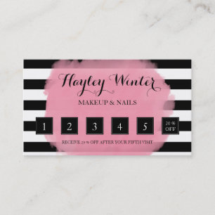Stripes Pink Black White Makeup Artist Loyalty