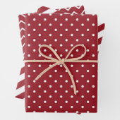 Stripes Polka Dot Zig Zag Pattern Red White Inpakpapier Vel (In situ)