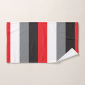 Stripes Red Black White Grey Pattern Bad Handdoek (Handdoek)