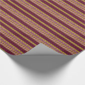 Stripes Red Gold Wrapping Paper Cadeaupapier (Hoek)