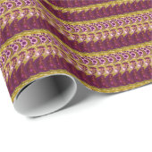 Stripes Red Gold Wrapping Paper Cadeaupapier (Rol Hoek)