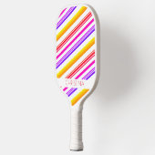 Stripes Red Roze Paars Geel Moderne Aangepaste Naa Pickleball Paddle (Links)