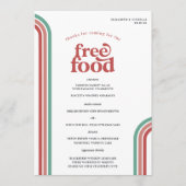 Stripes Rétro Seventies | Menu Mariage (Devant)