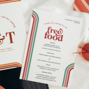 Stripes Rétro Seventies   Menu Mariage