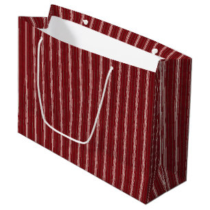 Stripes Rouges de Noël, Grand Sac Cadeau, Lustré